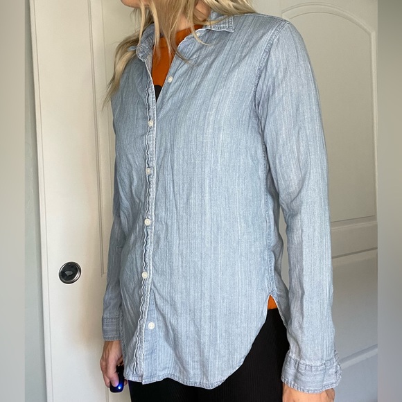 Abercrombie Denim chambray button down shirt, XS - Picture 4 of 6
